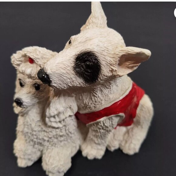 United Designs Dog Couple Figurine SC-267 Stone Critters Poodle Bull terrier - Picture 2 of 10